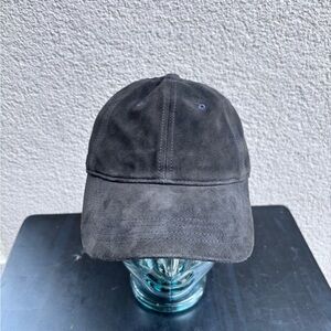 NWT Polo Ralph Lauren Dark Navy Suede Leather Baseball Cap Hat One Size $228